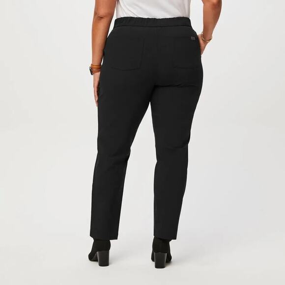 NWT FIGS PRO Skinny Zip Fly Trouser sz Large Black Pants 6-Pocket Medical Scrubs - Picture 5 of 14